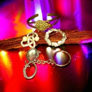 Two silver brooches~one keychain and a handmade sterling silver sun brac…